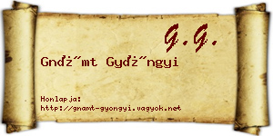 Gnámt Gyöngyi névjegykártya
