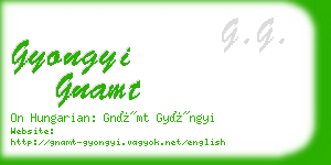 gyongyi gnamt business card